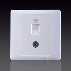 50S- Bộ ổ cắm TV+ Ổ ĐIỆN THOẠI Simon 55301 Màu trắng