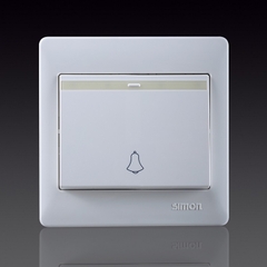 50S- Bộ công tắc nút nhấn chuông có dải phản quang Simon 56301BTY Màu trắng