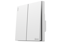 Module Công tắc đôi 1 chiều màu trắng Simon Series S6 581021 lắp chuẩn đế vuông