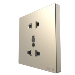 Module Ổ cắm 3 chấu đa năng và 2 chấu màu sâm panh Simon S6 581080V-46 đế vuông