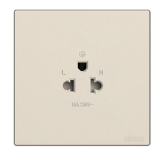 Ổ cắm đơn 3 chấu chuẩn Âu Mỹ màu sâm panh Simon S6 581087-46 lắp chuẩn đế vuông