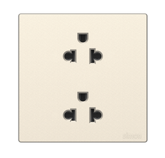 Module ổ cắm đôi 3 chấu chuẩn Âu Mỹ màu sâm panh Simon S6 581287-46 lắp chuẩn đế vuông