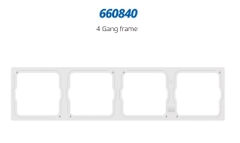 Module Khung bốn màu Trắng Simon M7 660840 đế vuông (Multi gang)