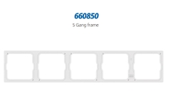 Module khung năm màu Trắng Simon M7 660850 đế vuông (Multi gang)