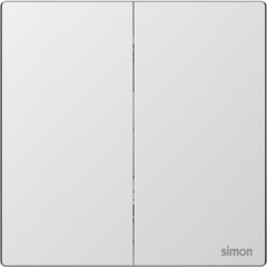 M7 Metal- Bộ công tắc đôi 1 chiều (Frosted Sliver) Simon 661021M-2A
