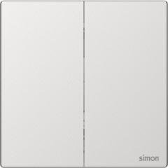 M7 Metal- Bộ công tắc đôi 2 chiều (Frosted Sliver) Simon 661022M-2A