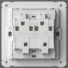 Module công tắc bốn 1 chiều màu Bạc Simon M7 661041-6R đế vuông