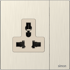 M7 Metal- Bộ ổ cắm 3 chấu đa năng + công tắc (13A 250V) (Satin Gold) Simon 661089M-2C