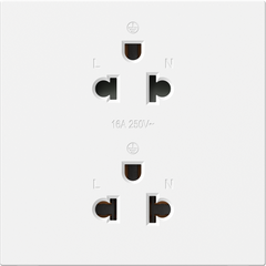 Module Ổ cắm đôi 3 chấu chuẩn Âu Mỹ 16A/220V màu Trắng Simon M7 661287