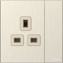 M7 Metal- Bộ ổ cắm kiểu anh 13A (Satin Gold) Simon 661382M-2C
