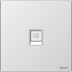 M7 Metal- Bộ ổ cắm mạng Cat6 đơn (Frosted Sliver) Simon 665218M-2A