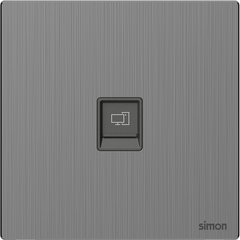 M7 Metal- Bộ ổ cắm mạng Cat6 đơn (Brushed Grey) Simon 665218M-2B