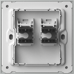 M7 Metal- Bộ ổ cắm mạng Cat6 đôi (Brushed Grey) Simon 665228M-2B