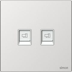 M7 Metal- Bộ ổ cắm mạng Cat6 đôi (Frosted Sliver) Simon 665228M-2A