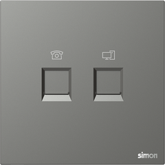 M7 AIR- Bộ ổ cắm điện thoại + mạng Cat6 (Platinum Grey) Simon 665229-6Q