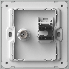 Module Ổ cắm Tivi + Mạng Cat.6 màu Bạc Simon M7 665302-6R đế vuông