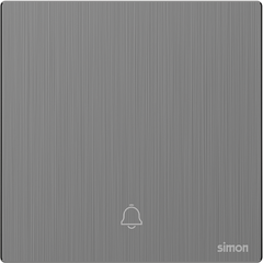 Bộ nút bấm chuông cửa màu xám mặt kim loại Simon M7 666301M-2B lắp đế vuông