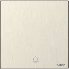 Bộ nút bấm chuông cửa màu vàng mặt kim loại Simon M7 666301M-2C lắp đế vuông