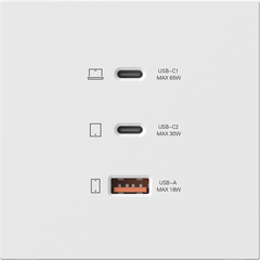 Module Ổ sạc USB(5V 2.4A)+TYPE-C(65W) Simon M7 66E722 Màu Trắng
