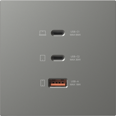 M7 AIR- Bộ ổ USB(5V 2.4A)+TYPE-C(65W) (Platinum Grey) Simon 66E722-6Q