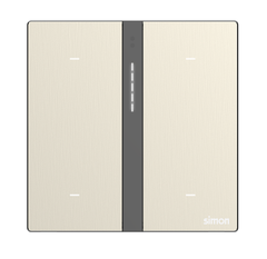 Module công tắc gồm 2  bối cảnh và 2 công tắc thường Simon M7 (Metal Gold) 66E8009MTY-2C Màu vàng