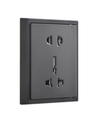Module Ổ cắm đôi gồm ổ cắm đa năng kết hợp ổ đôi 2 chấu màu Đen Simon I7 701080-26