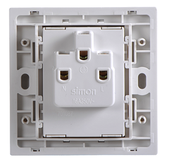 Ổ cắm đơn 3 chấu chuẩn Âu - Mỹ 16A Simon I7 701087-61 màu xám