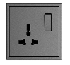 Ổ cắm đa năng kèm công tắc Simon I7 701089-61 Màu xám đế vuông