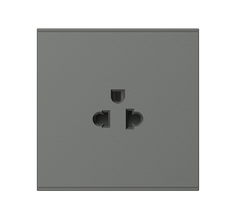 E6- Bộ Ổ cắm đơn chuẩn Âu-Mỹ 16A (Grey) Simon 721087-61 màu xám
