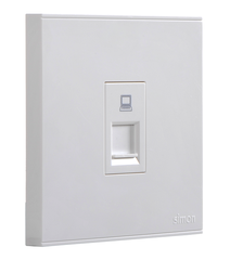 E6- Bộ ổ cắm dữ liệu đơn Cat6e Simon 725218 Màu trắng