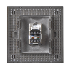 E6- Bộ ổ cắm dữ liệu đơn Cat6e (Grey) Simon 725218-61 Màu xám