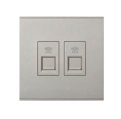 E6- Bộ ổ cắm điện thoại đôi (Champagne) Simon 725224-46Màu sâm panh