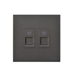 E6- Bộ ổ cắm điện thoại đôi (Grey) Simon 725224-61 Màu xám