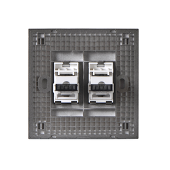 E6- Bộ ổ cắm điện thoại đôi (Grey) Simon 725224-61 Màu xám