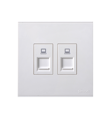 E6- Bộ ổ cắm dữ liệu đôi Cat6e Simon 725228 Màu trắng