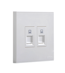E6- Bộ ổ cắm dữ liệu đôi Cat6e Simon 725228 Màu trắng