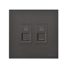 E6- Bộ ổ cắm dữ liệu đôi Cat6e (Grey) Simon 725228-61 Màu xám