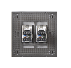E6- Bộ ổ cắm dữ liệu đôi Cat6e (Grey) Simon 725228-61 Màu xám