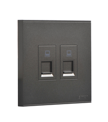 E6- Bộ ổ cắm dữ liệu đôi Cat6e (Grey) Simon 725228-61 Màu xám