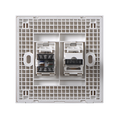 E6- Bộ ổ cắm điện thoại và dữ liệu Cat6e Simon 725229 Màu trắng