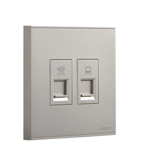 E6- Bộ ổ cắm điện thoại và dữ liệu Cat6e (Champagne) Simon 725229-46 Màu sâm panh