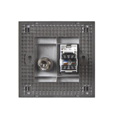 E6- Bộ ổ cắm Tv và dữ liệu Cat6e (Grey)  Simon 725302-61 Màu xám