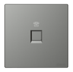 Ổ cắm điện thoại đơn Simon K3 575214-46 Màu ghi xám lắp chuẩn đế vuông