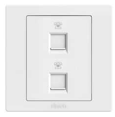 Module Bộ ổ cắm điện thoại đôi màu trắng Simon S5 S5822 lắp đế vuông