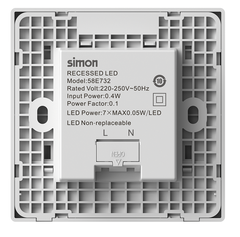 Bộ đèn chân tường cảm ứng ánh sáng vàng 3000K Simon 58E732 màu trắng