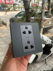 Module M7 Gem- Bộ ổ cắm đôi 3 chấu (Diamond Grey) 661287G-4D Simon