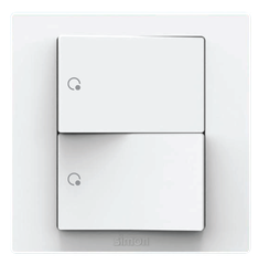Công tắc đôi 1 chiều màu trắng Simon S5 S5121 lắp đế vuông
