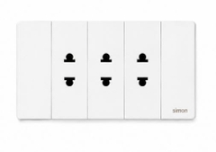 K9 - Bộ 3 ổ cắm 2 chấu Simon K9 594103 màu trắng