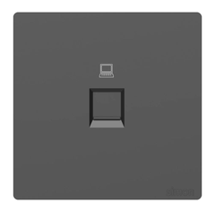 Ổ cắm mạng đơn Simon K3 575218-61 Màu ghi xám lắp chuẩn đế vuông