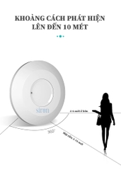 Công tắc cảm ứng rada vi sóng tròn mỏng siêu nhạy lắp nổi trần Siron SR-MS101